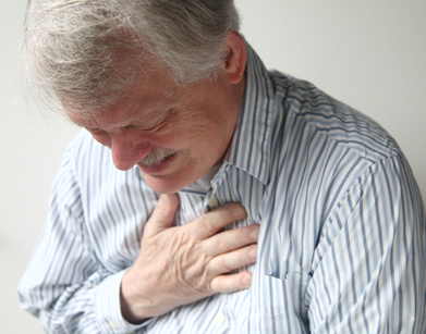 man with severe chest pain