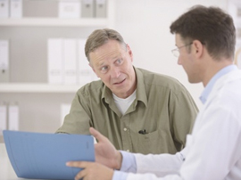 a man visiting a doctor