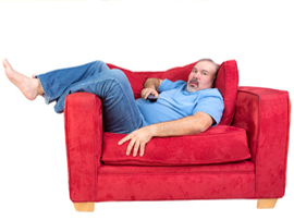 a guy in a couch